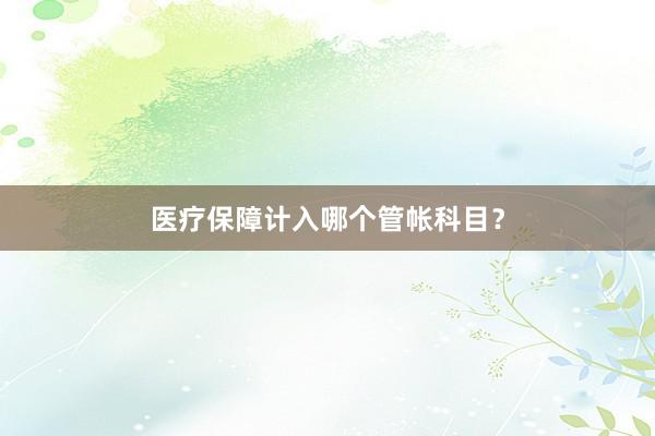 医疗保障计入哪个管帐科目？